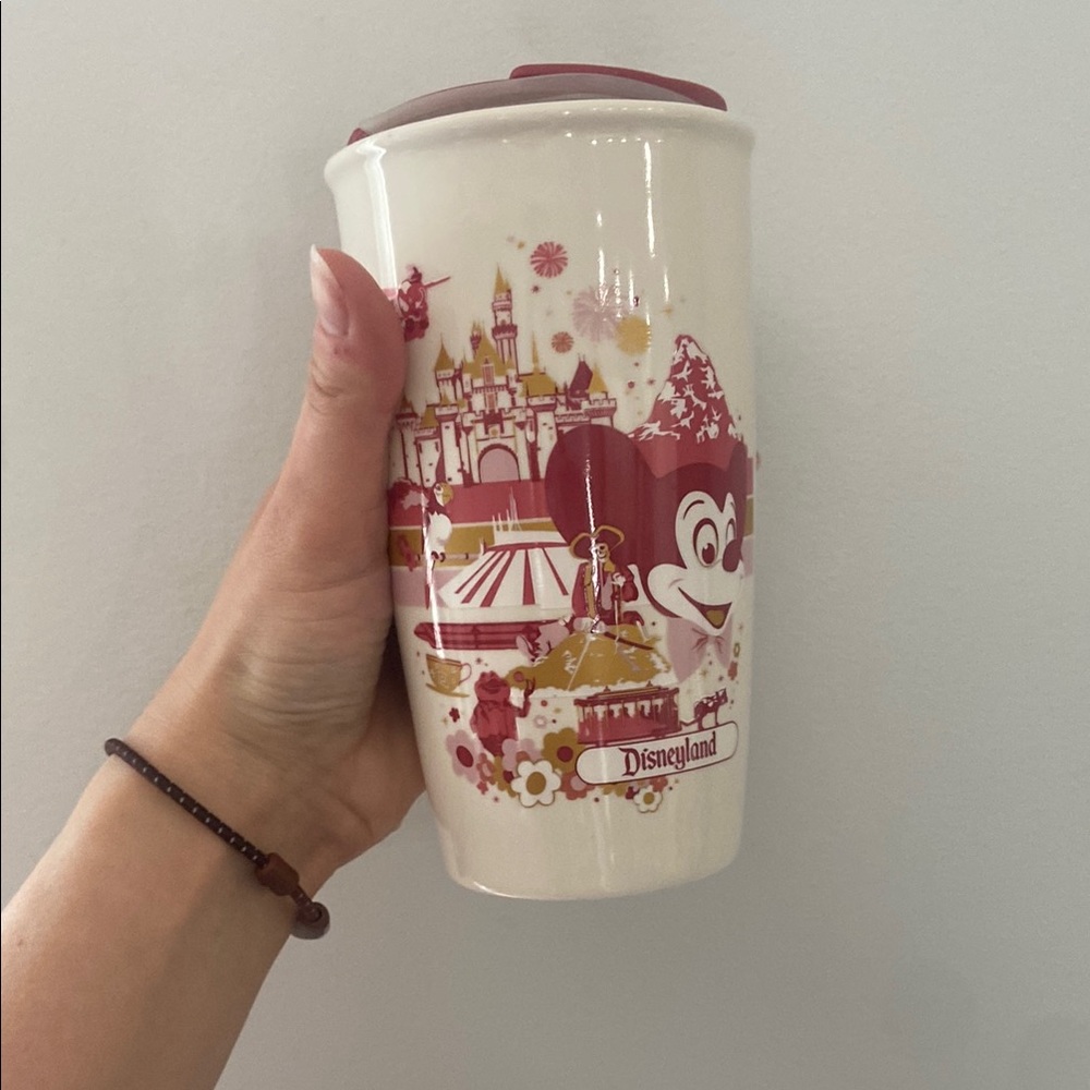 Disneyland Starbucks Travel Mug with Red Accents - Picture 1 of 5